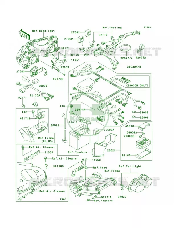 Chassis Electrical Equipment Kawasaki MOTOS 900 2003 Ninja ZX-9R  ZX900-F2