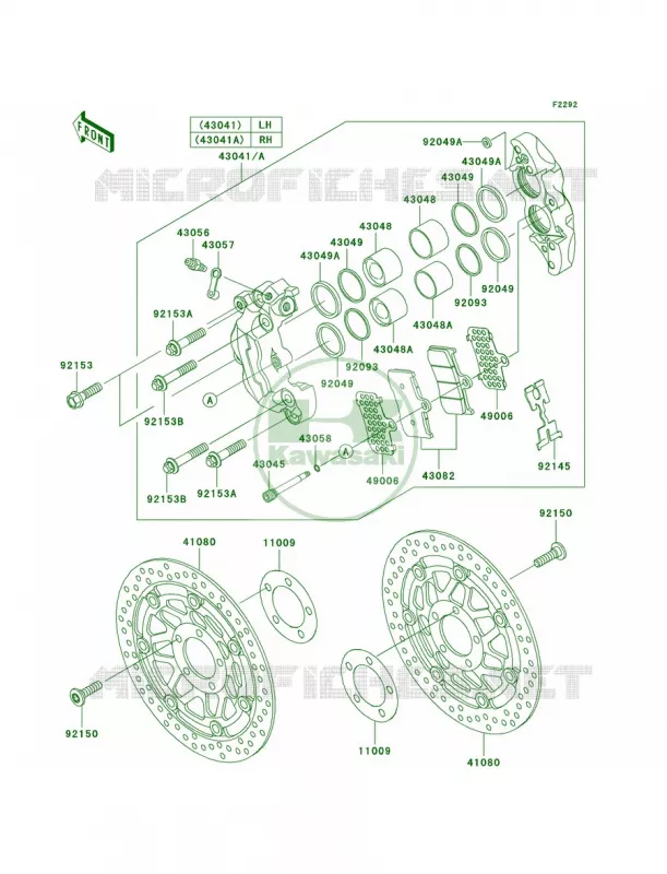 Front Brake Kawasaki MOTOS 900 2003 Ninja ZX-9R  ZX900-F2