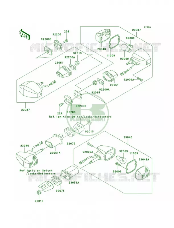 Turn Signals Kawasaki MOTOS 900 2003 Ninja ZX-9R  ZX900-F2