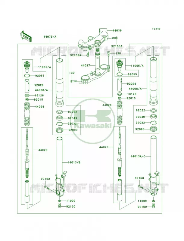 Front ForkB1B2 Kawasaki MOTOS 1200 2002 Ninja ZX-12R  ZX1200-B1