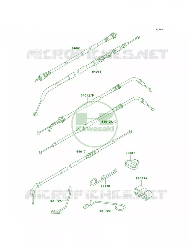 Cables Kawasaki MOTOS 600 2002 Ninja ZX-6  ZX600-E10