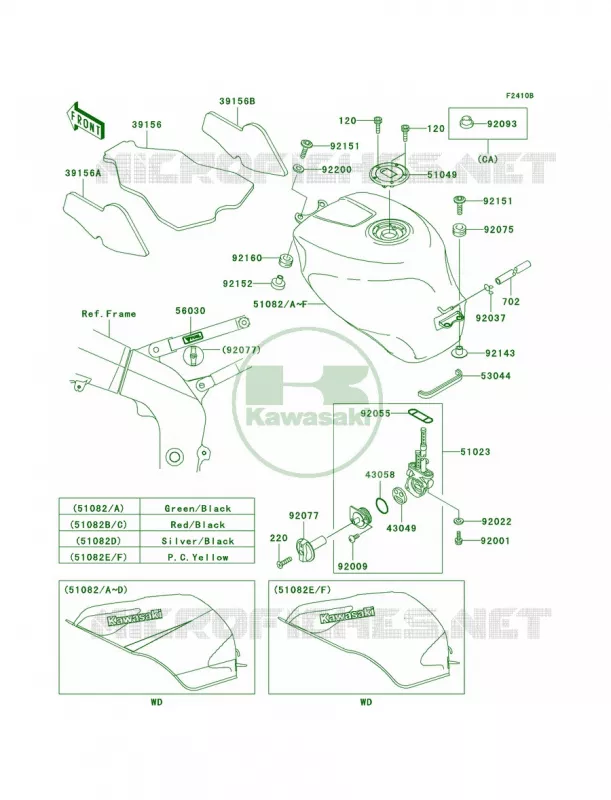 Fuel TankZX600-J3 Kawasaki MOTOS 600 2002 Ninja ZX-6R  ZX600-J3