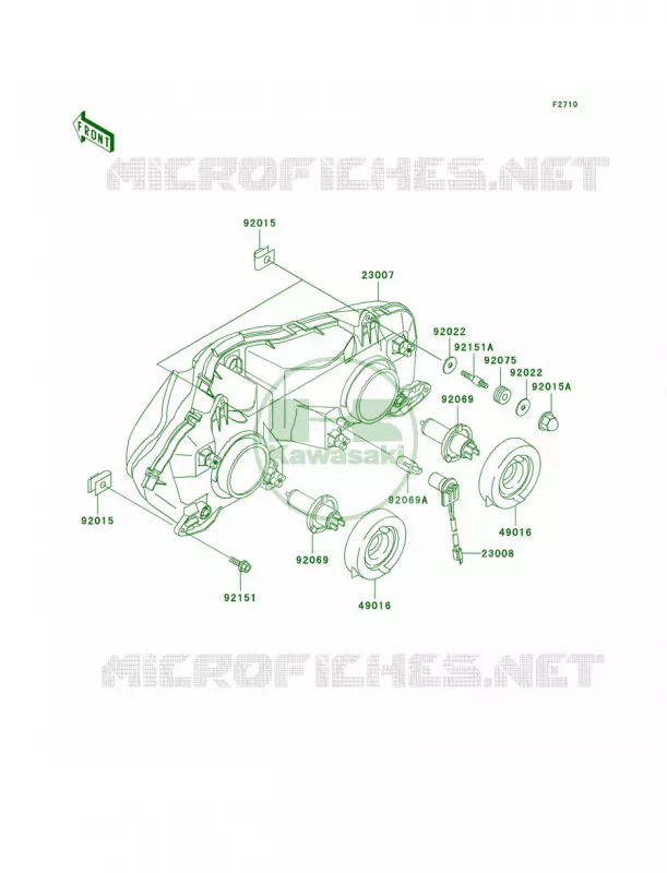 Headlights Kawasaki MOTOS 600 2002 Ninja ZX-6R  ZX600-J3