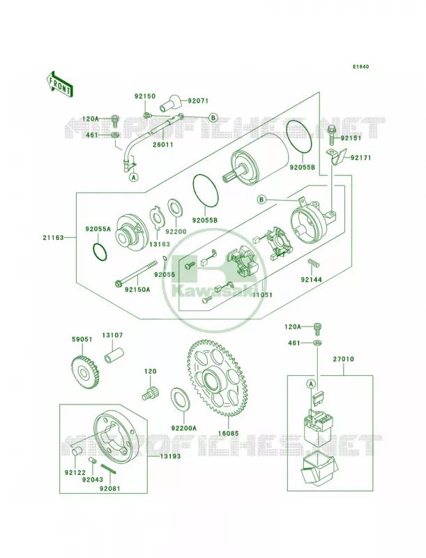 Starter Motor Kawasaki MOTOS 600 2002 Ninja ZX-6R  ZX600-J3