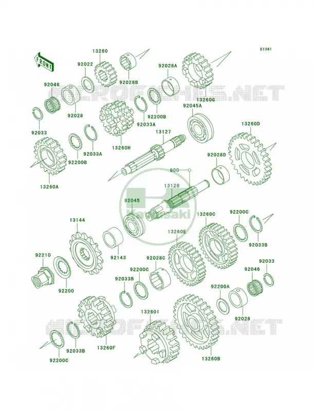 Transmission Kawasaki MOTOS 600 2002 Ninja ZX-6R  ZX600-J3