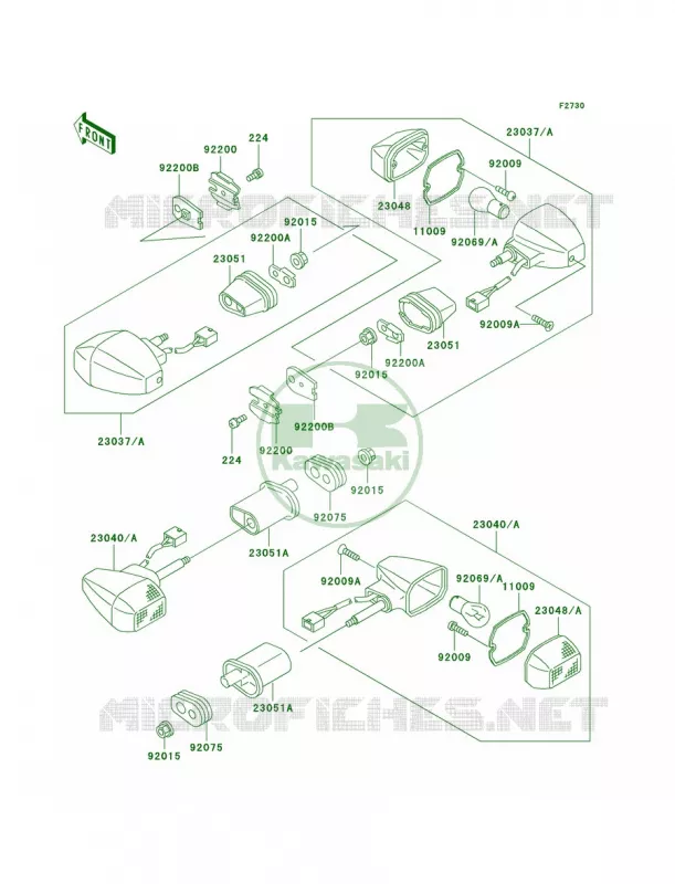 Turn Signals Kawasaki MOTOS 600 2002 Ninja ZX-6R  ZX600-J3
