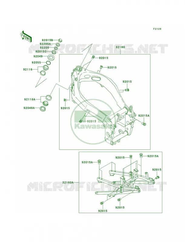 Frame Kawasaki MOTOS 750 2002 Ninja ZX-7R  ZX750-P7
