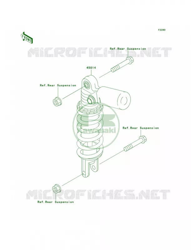 Shock Absorbers Kawasaki MOTOS 750 2002 Ninja ZX-7R  ZX750-P7