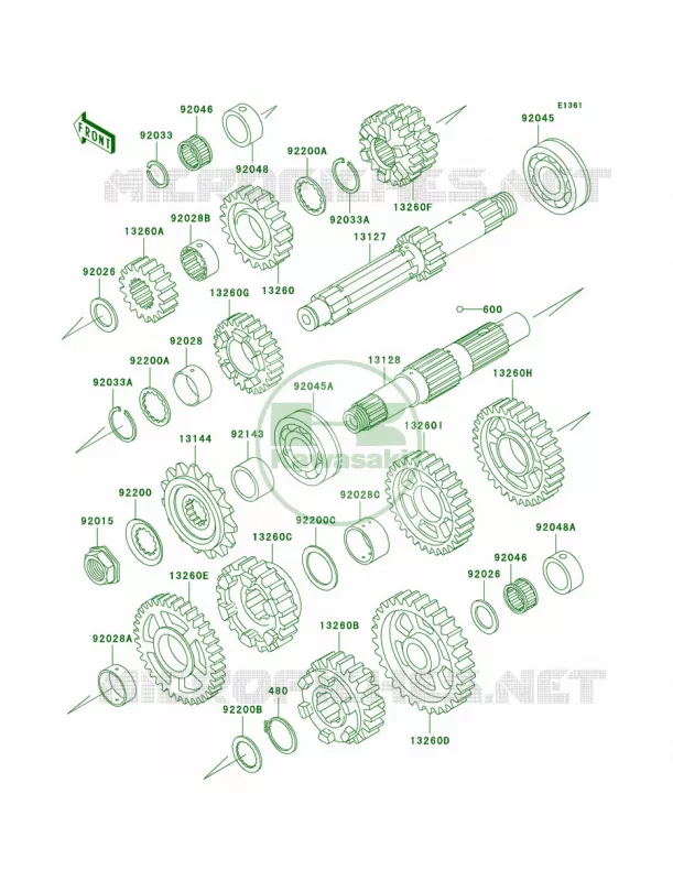 Transmission Kawasaki MOTOS 750 2002 Ninja ZX-7R  ZX750-P7
