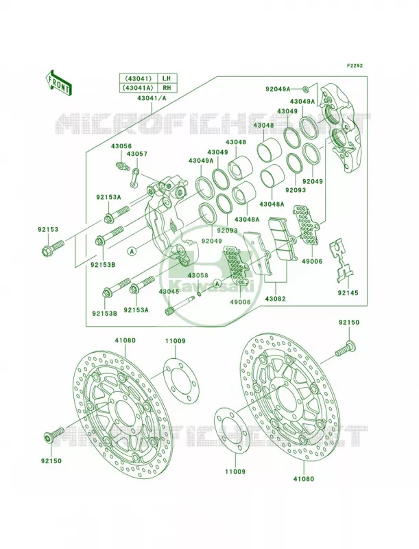 Front Brake Kawasaki MOTOS 900 2002 Ninja ZX-9R  ZX900-F1