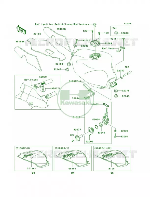 Fuel TankZX900-F2 Kawasaki MOTOS 900 2002 Ninja ZX-9R  ZX900-F1