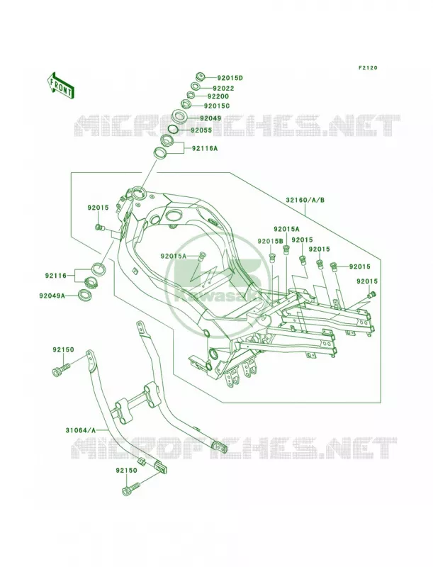 Frame Kawasaki MOTOS 1100 2001 Ninja ZX-11  ZX1100-D9