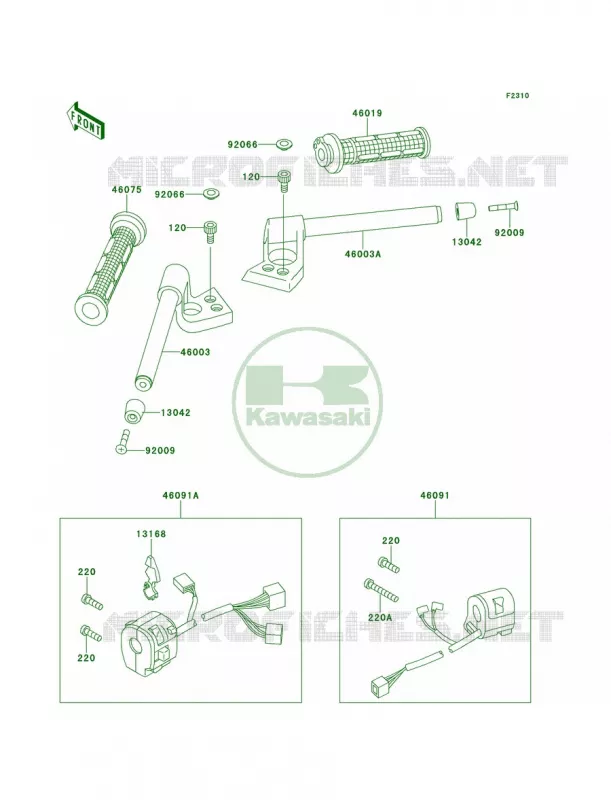 Handlebar Kawasaki MOTOS 1100 2001 Ninja ZX-11  ZX1100-D9