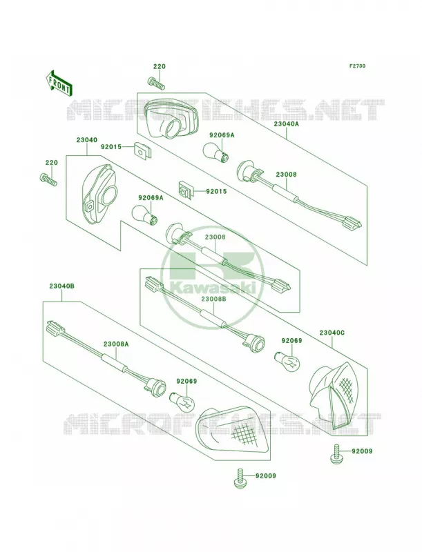 Turn Signals Kawasaki MOTOS 1100 2001 Ninja ZX-11  ZX1100-D9