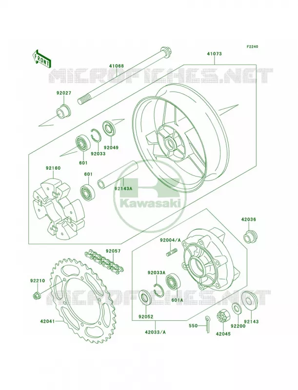 Rear WheelChain Kawasaki MOTOS 600 2001 Ninja ZX-6  ZX600-E9