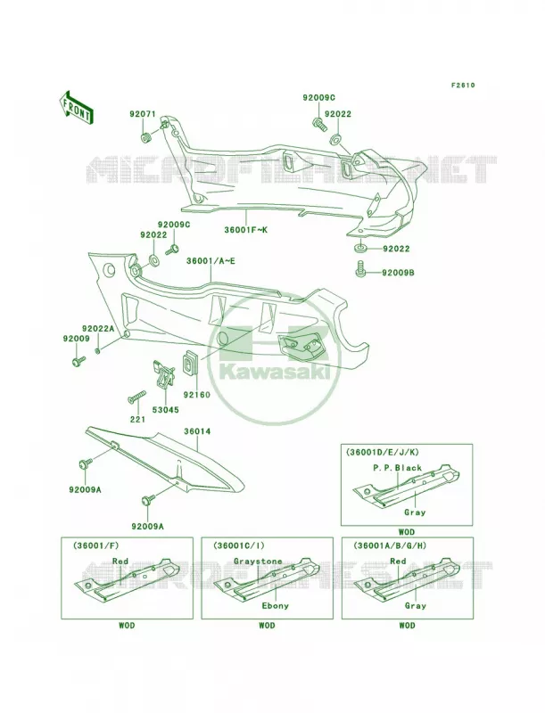Side CoversChain Cover Kawasaki MOTOS 600 2001 Ninja ZX-6  ZX600-E9