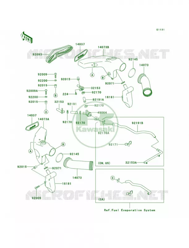 Air Duct Kawasaki MOTOS 600 2001 Ninja ZX-6R  ZX600-J2