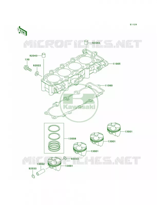 CylinderPistons Kawasaki MOTOS 600 2001 Ninja ZX-6R  ZX600-J2