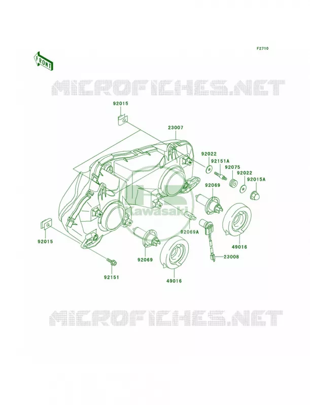 Headlights Kawasaki MOTOS 600 2001 Ninja ZX-6R  ZX600-J2