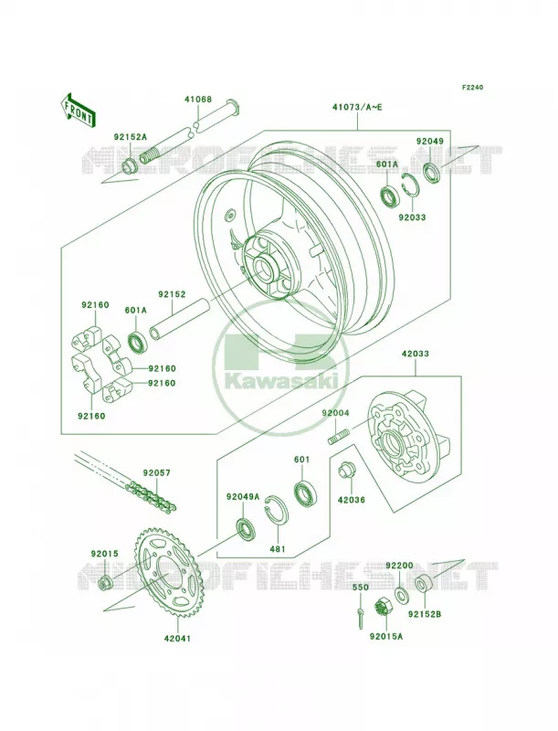 Rear WheelChain Kawasaki MOTOS 600 2001 Ninja ZX-6R  ZX600-J2