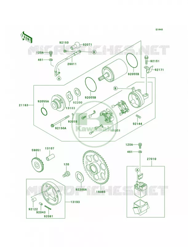 Starter Motor Kawasaki MOTOS 600 2001 Ninja ZX-6R  ZX600-J2