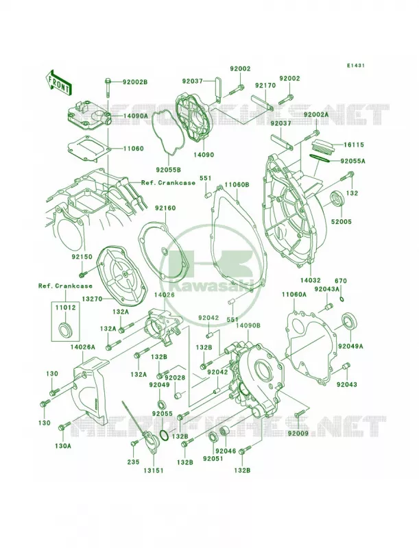 Engine Covers Kawasaki MOTOS 750 2001 Ninja ZX-7R  ZX750-P6