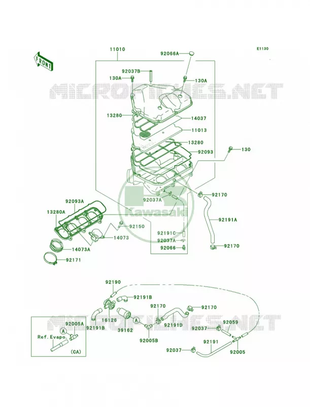 Air Cleaner Kawasaki MOTOS 900 2001 Ninja ZX-9R  ZX900-E2