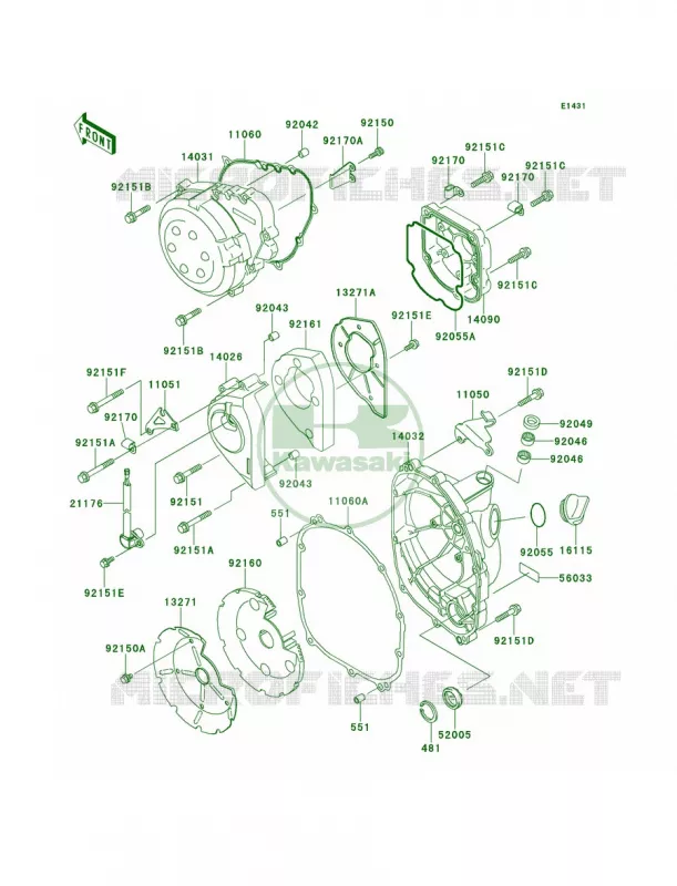 Engine Covers Kawasaki MOTOS 900 2001 Ninja ZX-9R  ZX900-E2