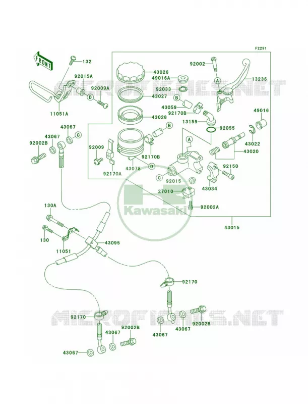 Front Master Cylinder Kawasaki MOTOS 900 2001 Ninja ZX-9R  ZX900-E2