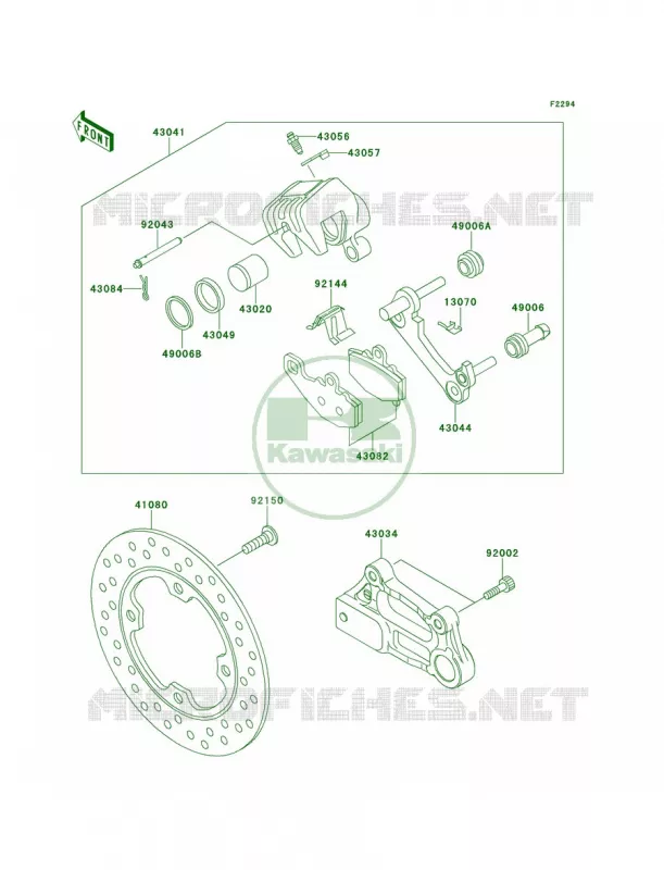 Rear Brake Kawasaki MOTOS 900 2001 Ninja ZX-9R  ZX900-E2