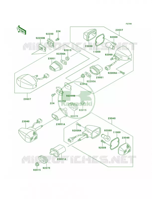 Turn Signals Kawasaki MOTOS 900 2001 Ninja ZX-9R  ZX900-E2