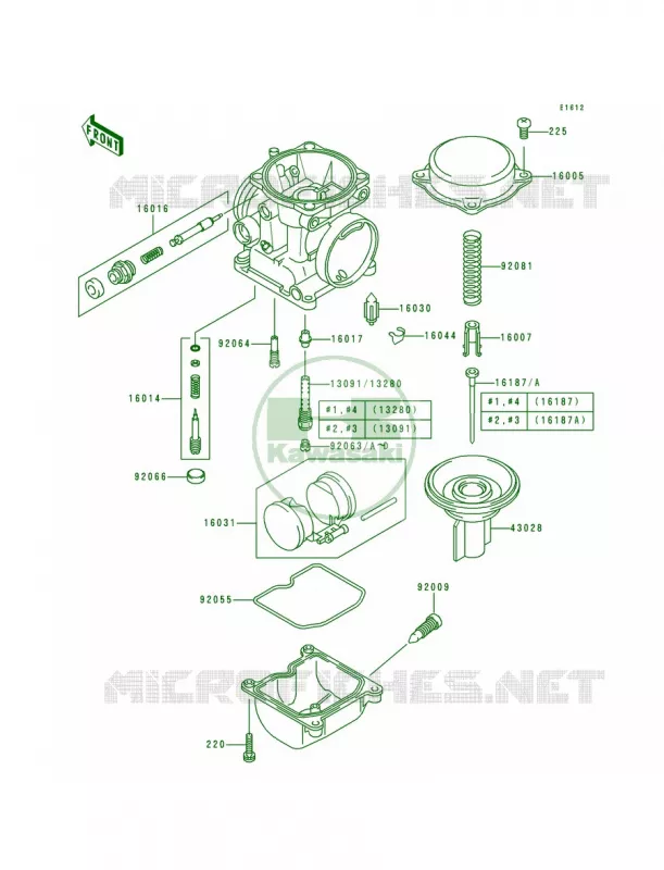 Carburetor Parts Kawasaki MOTOS 750 2000 ZR-7  ZR750-F2