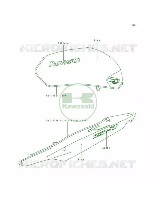 Decals Kawasaki MOTOS 750 2000 ZR-7  ZR750-F2