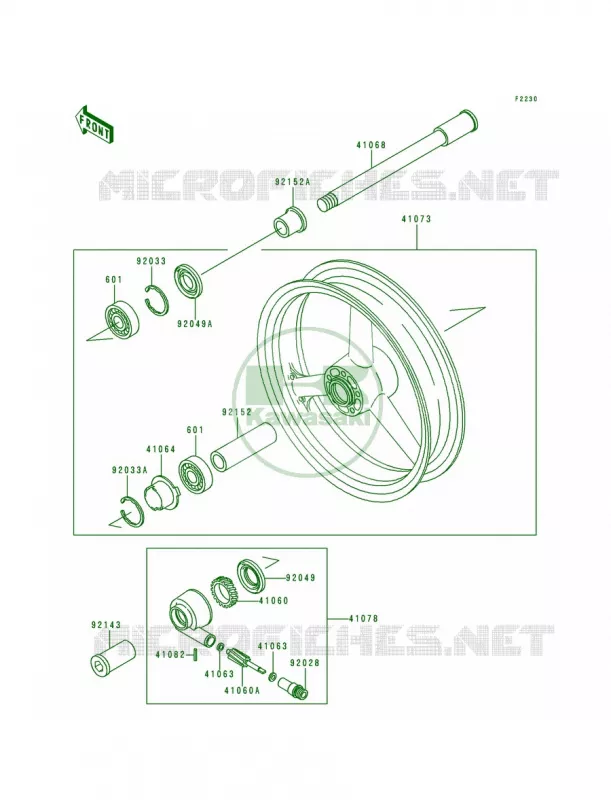 Front Wheel Kawasaki MOTOS 750 2000 ZR-7  ZR750-F2