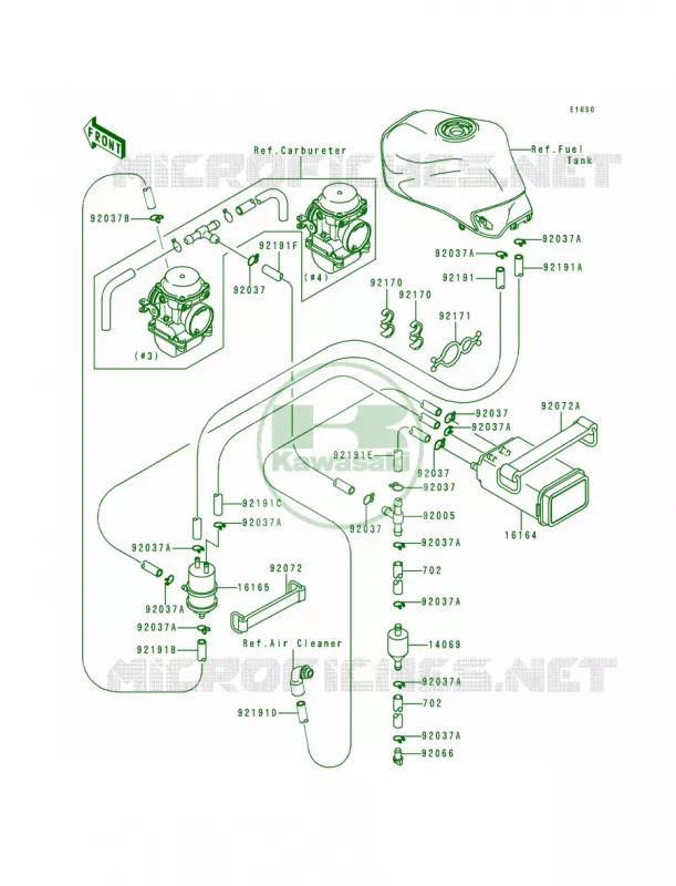 Fuel Evaporative System Kawasaki MOTOS 750 2000 ZR-7  ZR750-F2