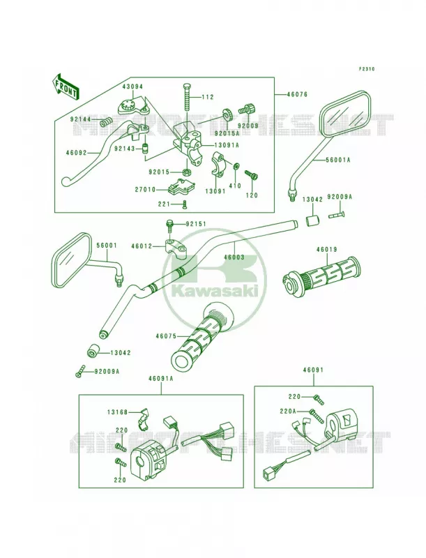 Handlebar Kawasaki MOTOS 750 2000 ZR-7  ZR750-F2