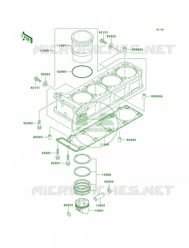 CylinderPistons Kawasaki MOTOS 1100 2000 Ninja ZX-11  ZX1100-D8