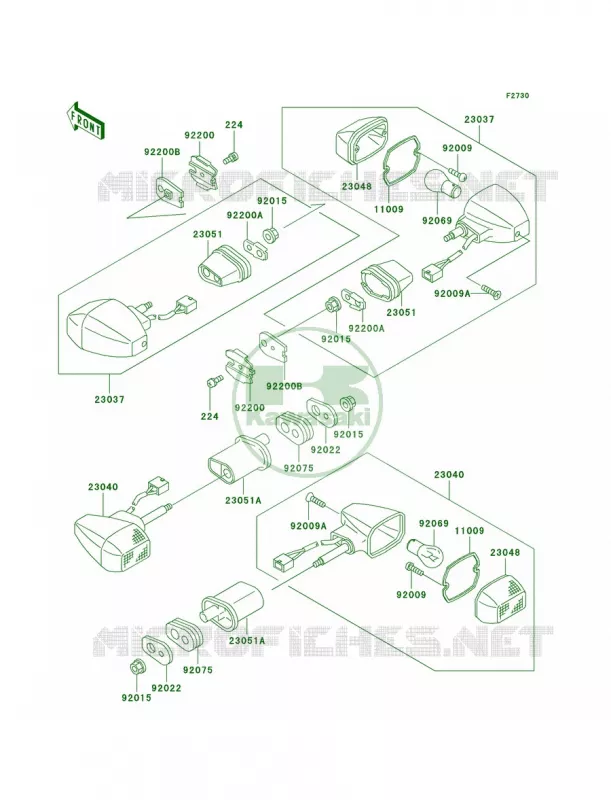 Turn Signals Kawasaki MOTOS 1200 2000 Ninja ZX-12R  ZX1200-A1