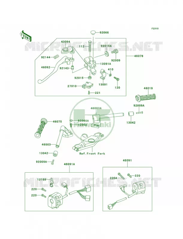 Handlebar Kawasaki MOTOS 600 2000 Ninja ZX-6  ZX600-E8