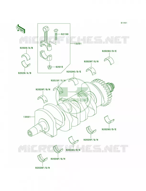 Crankshaft Kawasaki MOTOS 600 2000 Ninja ZX-6R  ZX600-J1