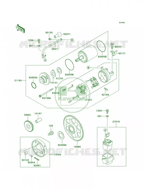 Starter Motor Kawasaki MOTOS 600 2000 Ninja ZX-6R  ZX600-J1