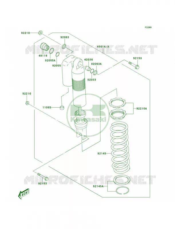 Shock Absorbers Kawasaki MOTOS 400 2003 KLX400R  KLX400-B1