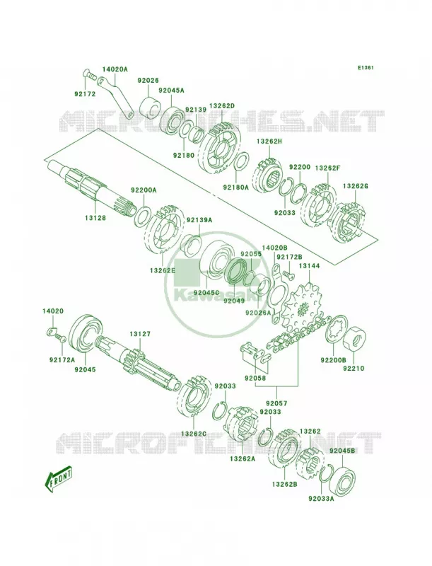 Transmission Kawasaki MOTOS 400 2003 KLX400R  KLX400-B1