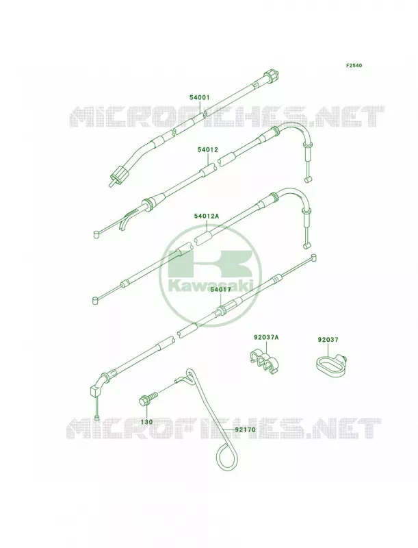 Cables Kawasaki MOTOS 750 2000 Ninja ZX-7R  ZX750-P5
