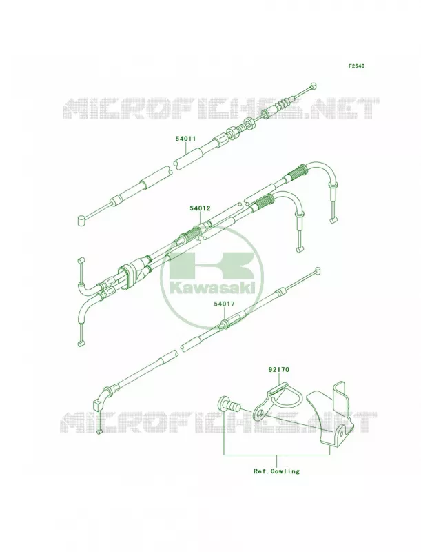 Cables Kawasaki MOTOS 900 2000 Ninja ZX-9R  ZX900-E1