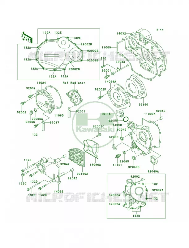 Engine Covers Kawasaki MOTOS 1100 1999 Ninja ZX-11  ZX1100-D7