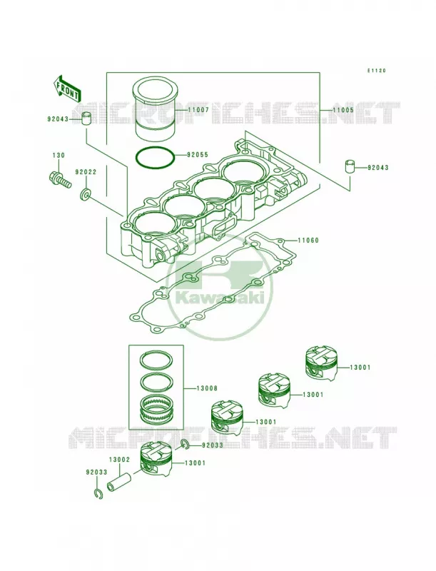 CylinderPistons Kawasaki MOTOS 600 1999 Ninja ZX-6R  ZX600-G2