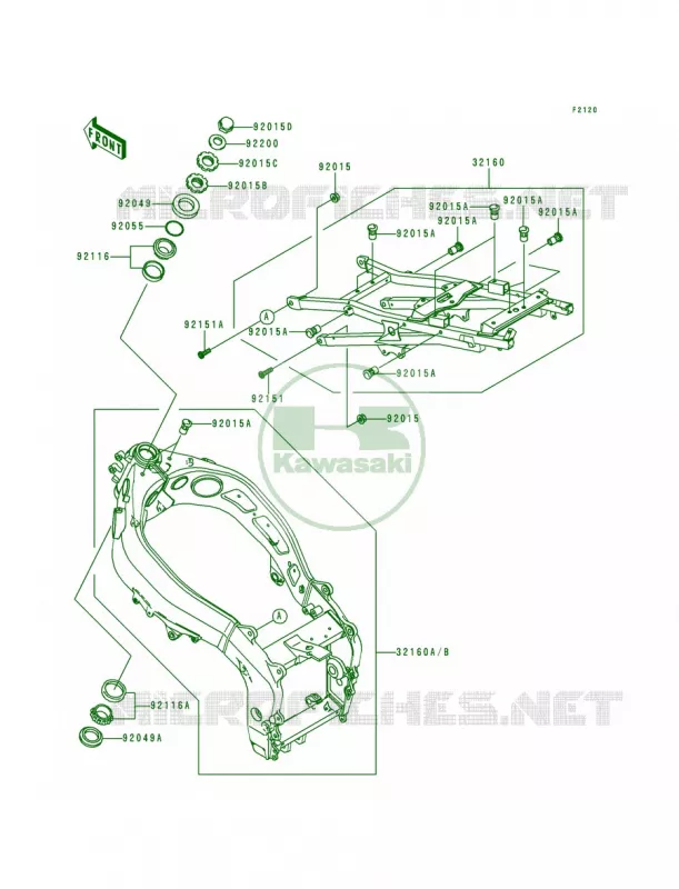Frame Kawasaki MOTOS 600 1999 Ninja ZX-6R  ZX600-G2