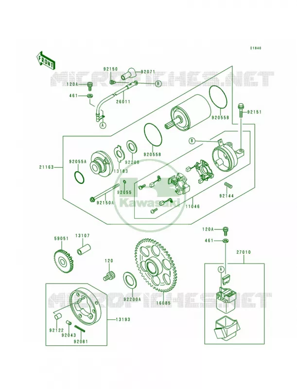 Starter Motor Kawasaki MOTOS 600 1999 Ninja ZX-6R  ZX600-G2