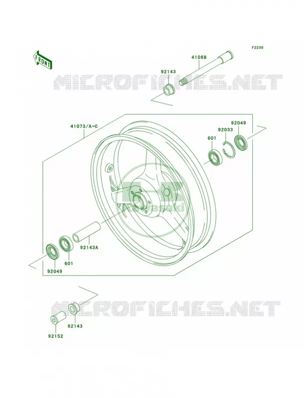 Front Wheel Kawasaki MOTOS 900 1999 Ninja ZX-9R  ZX900-C2